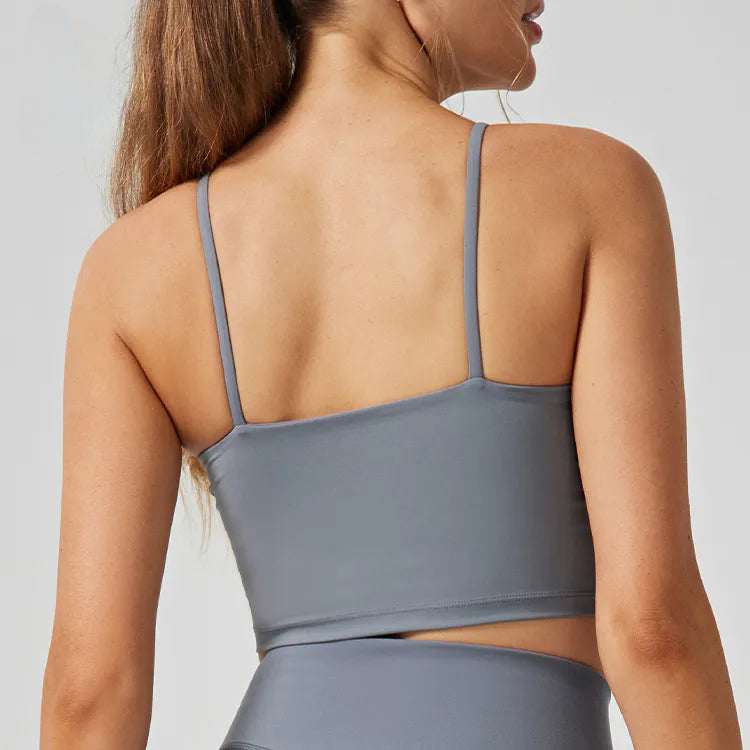 Women Sports Bra & Leggings Yoga Pants Cord Set - Gray