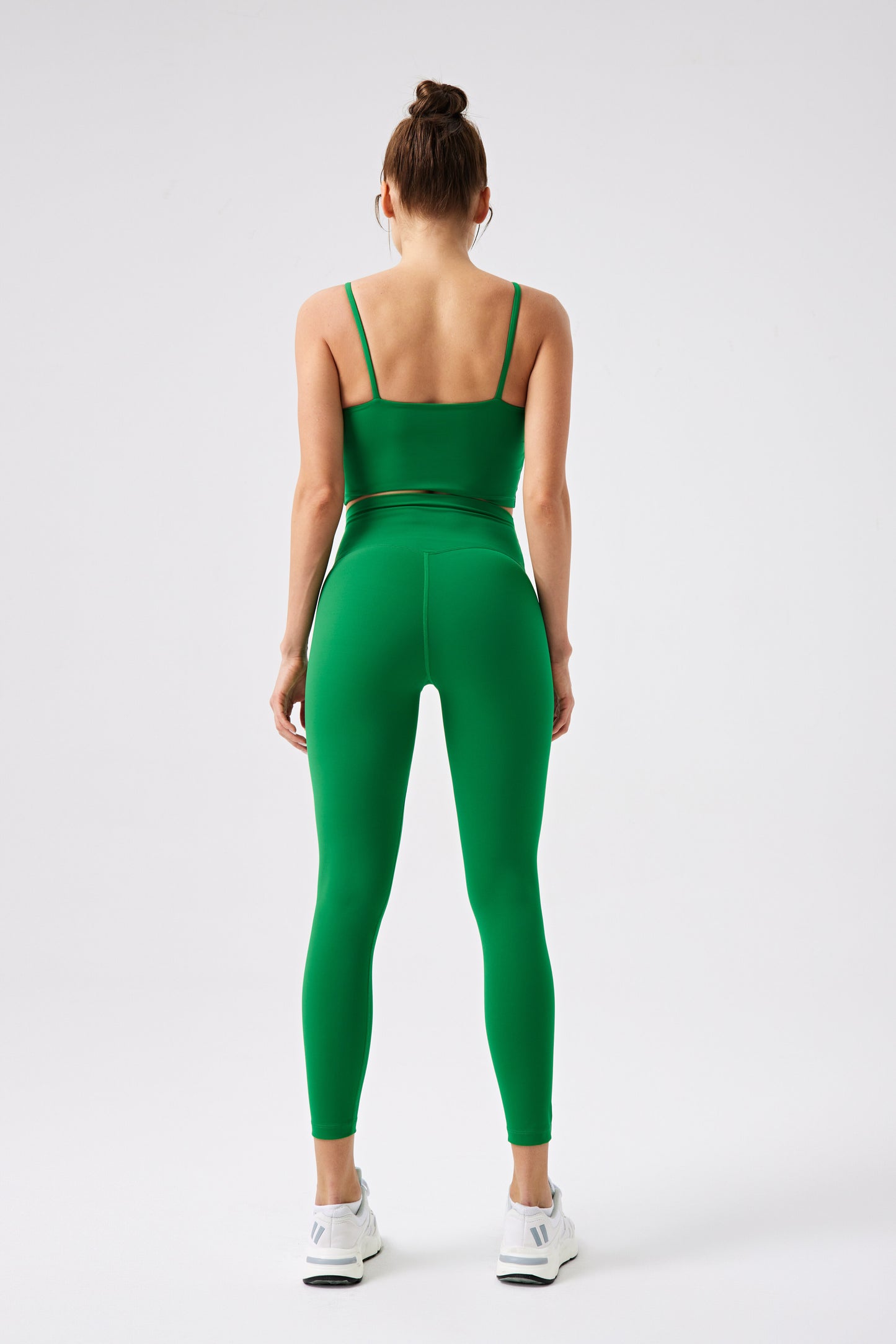 High Waistband Without Front Seam gym Legging - Green