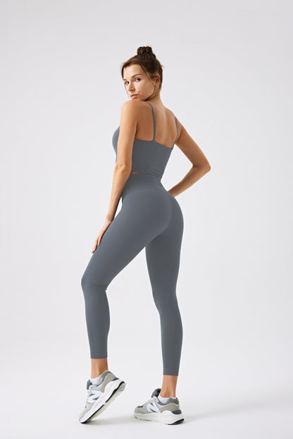 High Waistband Without Front Seam gym Legging - GRAY