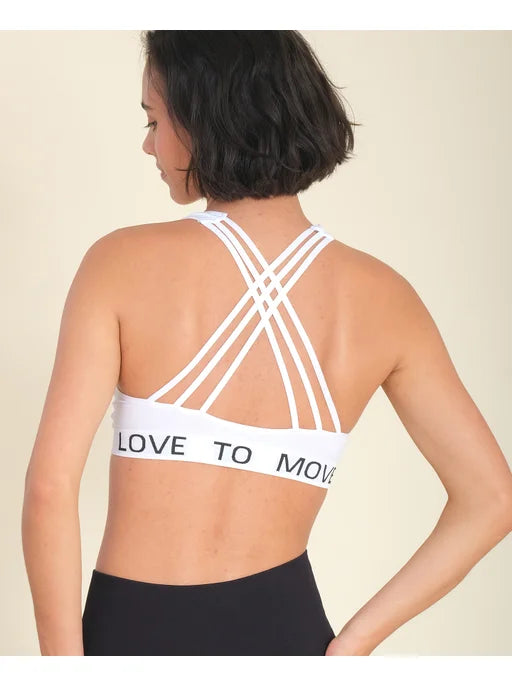 Women's  Seamless Sports bra in white & black
